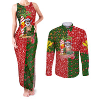 Hawaii Christmas Couples Matching Tank Maxi Dress and Long Sleeve Button Shirts Mele Kalikimaka Kanaka Maoli - Wonder Print Shop