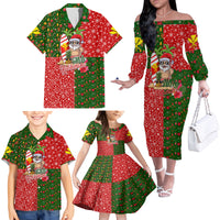 Hawaii Christmas Family Matching Off Shoulder Long Sleeve Dress and Hawaiian Shirt Mele Kalikimaka Kanaka Maoli - Wonder Print Shop