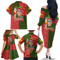 Hawaii Christmas Family Matching Off Shoulder Long Sleeve Dress and Hawaiian Shirt Mele Kalikimaka Kanaka Maoli - Wonder Print Shop