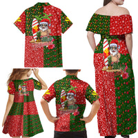 Hawaii Christmas Family Matching Off Shoulder Maxi Dress and Hawaiian Shirt Mele Kalikimaka Kanaka Maoli - Wonder Print Shop