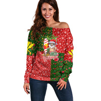 Hawaii Christmas Off Shoulder Sweater Mele Kalikimaka Kanaka Maoli - Wonder Print Shop
