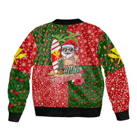 Hawaii Christmas Sleeve Zip Bomber Jacket Mele Kalikimaka Kanaka Maoli - Wonder Print Shop
