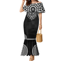 Geometric Head Lion Family Matching Mermaid Dress and Hawaiian Shirt - Wonder Print Shop