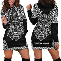 Geometric Head Lion Hoodie Dress - Wonder Print Shop