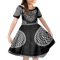 Geometric Head Lion Kid Short Sleeve Dress - Wonder Print Shop