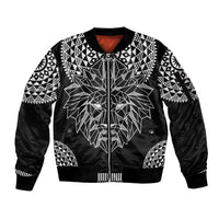 Geometric Head Lion Sleeve Zip Bomber Jacket - Wonder Print Shop