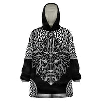 Geometric Head Lion Wearable Blanket Hoodie - Wonder Print Shop