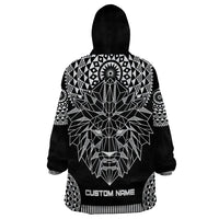 Geometric Head Lion Wearable Blanket Hoodie - Wonder Print Shop