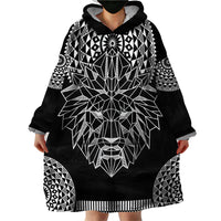 Geometric Head Lion Wearable Blanket Hoodie - Wonder Print Shop