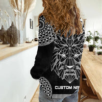 Geometric Head Lion Women Casual Shirt - Wonder Print Shop