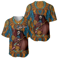 Personalized Black Girl Flora Baseball Jersey African Women - Wonder Print Shop