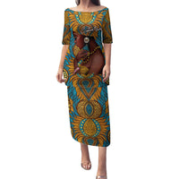 Personalized Black Girl Flora Family Matching Puletasi and Hawaiian Shirt African Women - Wonder Print Shop