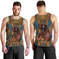 Personalized Black Girl Flora Men Tank Top African Women - Wonder Print Shop