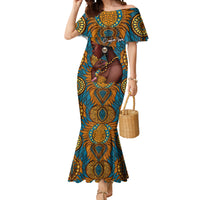 Personalized Black Girl Flora Mermaid Dress African Women - Wonder Print Shop