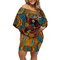 Personalized Black Girl Flora Off Shoulder Short Dress African Women - Wonder Print Shop