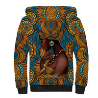 Personalized Black Girl Flora Sherpa Hoodie African Women - Wonder Print Shop