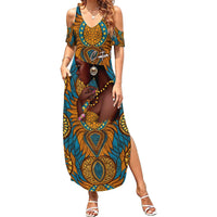 Personalized Black Girl Flora Summer Maxi Dress African Women - Wonder Print Shop