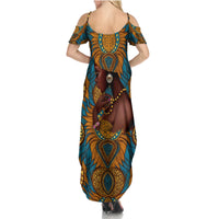 Personalized Black Girl Flora Summer Maxi Dress African Women - Wonder Print Shop