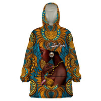 Personalized Black Girl Flora Wearable Blanket Hoodie African Women - Wonder Print Shop