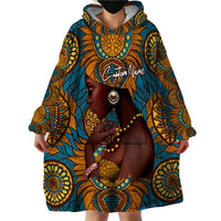Personalized Black Girl Flora Wearable Blanket Hoodie African Women - Wonder Print Shop