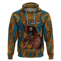 Personalized Black Girl Flora Zip Hoodie African Women - Wonder Print Shop