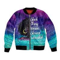 Black Strong Women Blessed Educated Bomber Jacket African Girl - Wonder Print Shop