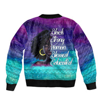 Black Strong Women Blessed Educated Bomber Jacket African Girl - Wonder Print Shop