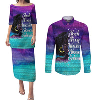 Black Strong Women Blessed Educated Couples Matching Puletasi and Long Sleeve Button Shirt African Girl - Wonder Print Shop