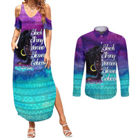 Black Strong Women Blessed Educated Couples Matching Summer Maxi Dress and Long Sleeve Button Shirt African Girl - Wonder Print Shop