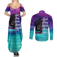 Black Strong Women Blessed Educated Couples Matching Summer Maxi Dress and Long Sleeve Button Shirt African Girl - Wonder Print Shop