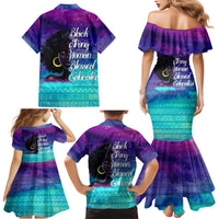 Black Strong Women Blessed Educated Family Matching Mermaid Dress and Hawaiian Shirt African Girl - Wonder Print Shop