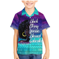 Black Strong Women Blessed Educated Family Matching Mermaid Dress and Hawaiian Shirt African Girl - Wonder Print Shop