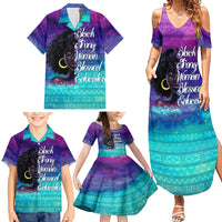 Black Strong Women Blessed Educated Family Matching Summer Maxi Dress and Hawaiian Shirt African Girl - Wonder Print Shop