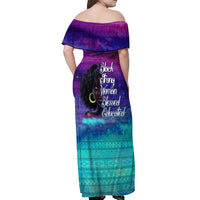Black Strong Women Blessed Educated Off Shoulder Maxi Dress African Girl - Wonder Print Shop