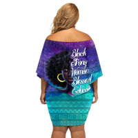 Black Strong Women Blessed Educated Off Shoulder Short Dress African Girl - Wonder Print Shop