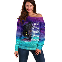 Black Strong Women Blessed Educated Off Shoulder Sweater African Girl - Wonder Print Shop