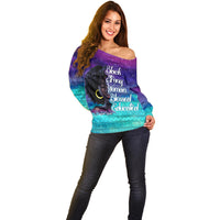 Black Strong Women Blessed Educated Off Shoulder Sweater African Girl - Wonder Print Shop