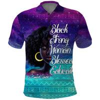 Black Strong Women Blessed Educated Polo Shirt African Girl - Wonder Print Shop