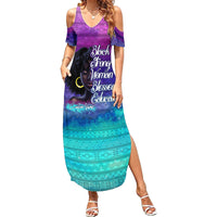 Black Strong Women Blessed Educated Summer Maxi Dress African Girl - Wonder Print Shop