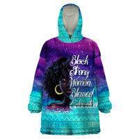 Black Strong Women Blessed Educated Wearable Blanket Hoodie African Girl - Wonder Print Shop