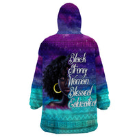 Black Strong Women Blessed Educated Wearable Blanket Hoodie African Girl - Wonder Print Shop