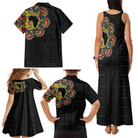 Personalized Sleeve African Pattern Family Matching Tank Maxi Dress and Hawaiian Shirt Multi-Colored - Wonder Print Shop