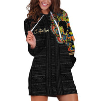 Personalized Sleeve African Pattern Hoodie Dress Multi-Colored - Wonder Print Shop