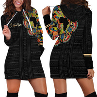 Personalized Sleeve African Pattern Hoodie Dress Multi-Colored - Wonder Print Shop