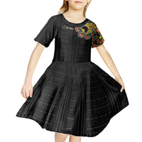 Personalized Sleeve African Pattern Kid Short Sleeve Dress Multi-Colored - Wonder Print Shop