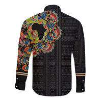 Personalized Sleeve African Pattern Long Sleeve Button Shirt Multi-Colored - Wonder Print Shop