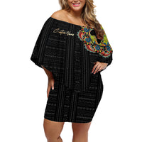 Personalized Sleeve African Pattern Off Shoulder Short Dress Multi-Colored - Wonder Print Shop