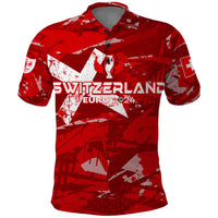 Personalized Switzerland Football 2024 Polo Shirt Trophy Wing Style - Wonder Print Shop