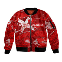 Personalized Switzerland Football 2024 Sleeve Zip Bomber Jacket Trophy Wing Style - Wonder Print Shop