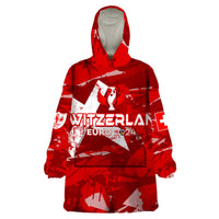 Personalized Switzerland Football 2024 Wearable Blanket Hoodie Trophy Wing Style - Wonder Print Shop